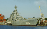 Cruiser Admiral Nakhimov near Sevmash berth